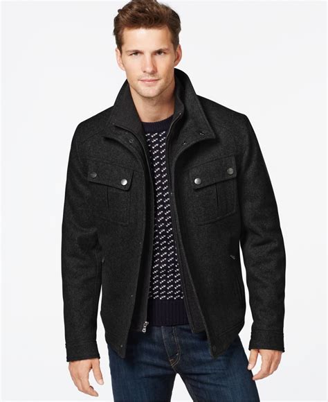 michael kors black wool coat|Michael Kors men's wool coat.